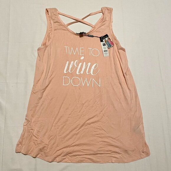 Charlie Paige Sleepwear Tank Top Womens L/XL Time to Wine Down - Picture 1 of 16